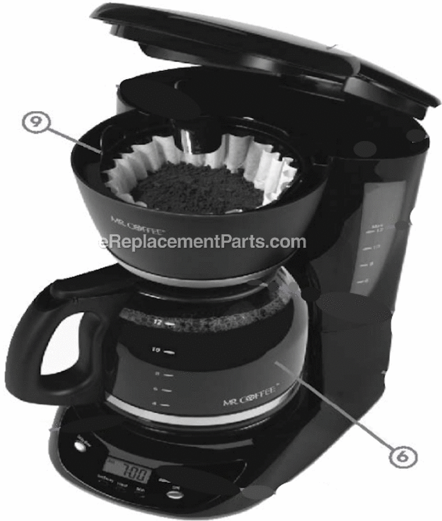 Page A Diagram and Parts List for BVMC-CHX23  Mr Coffee Coffee Maker